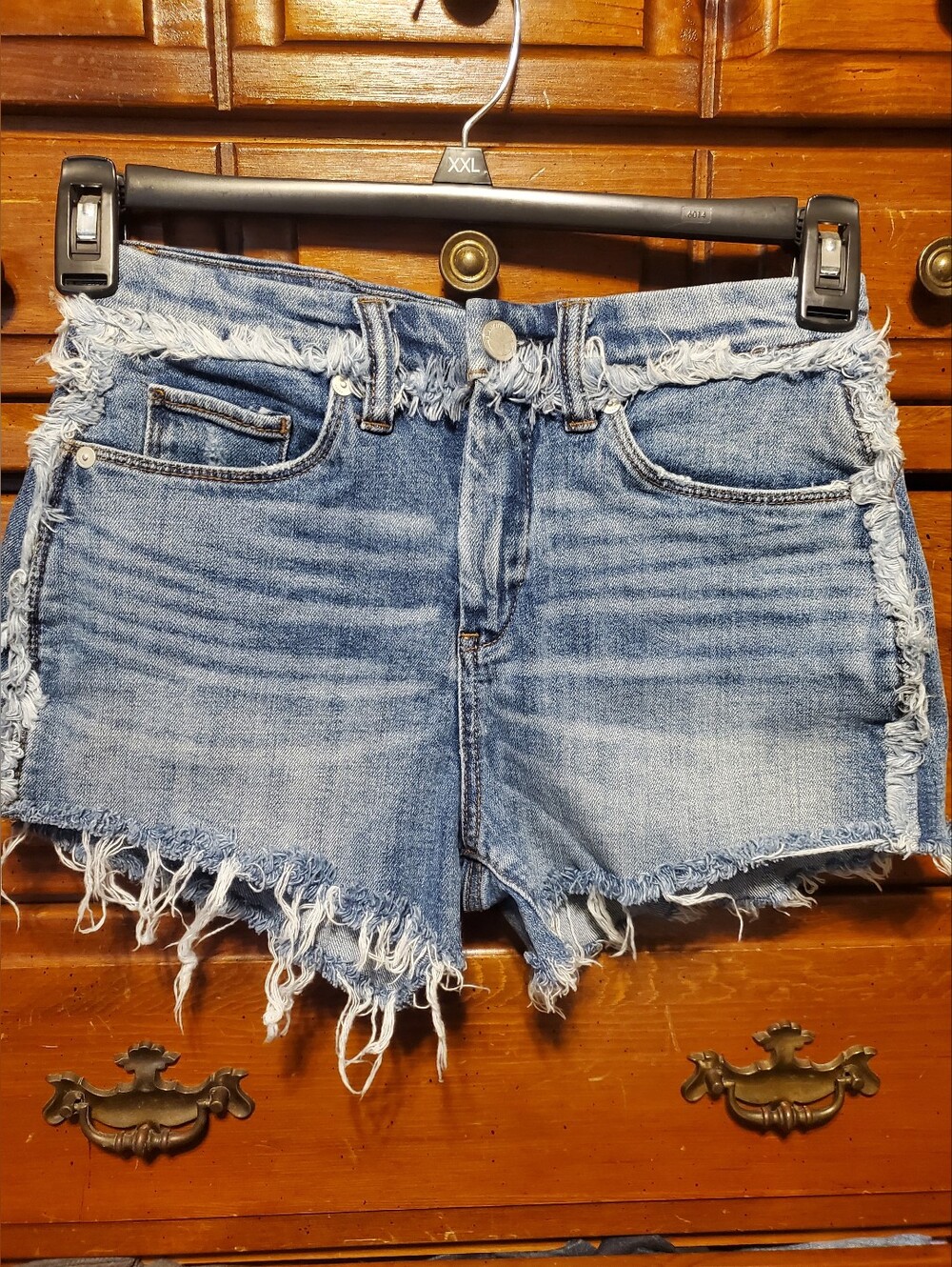 Blank NYC Blue Distressed Frayed Denim Shorts  Size 26
